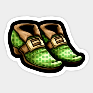 Green Shamrock Shoes Of A Leprechaun Worn On St Patricks Day Sticker